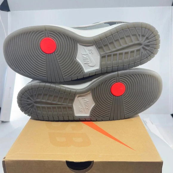 Nike Mens SB Dunk Low Pro ISO Camcorder Sneakers Gray/White Size 9.5 CV1659-001 - Picture 6 of 8